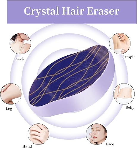 Miniatura 4 de Removedor de pelo de cristal, borrador de pelo de cristal para mujeres y hombres, borrador mágico para espalda, brazos y piernas, depilación