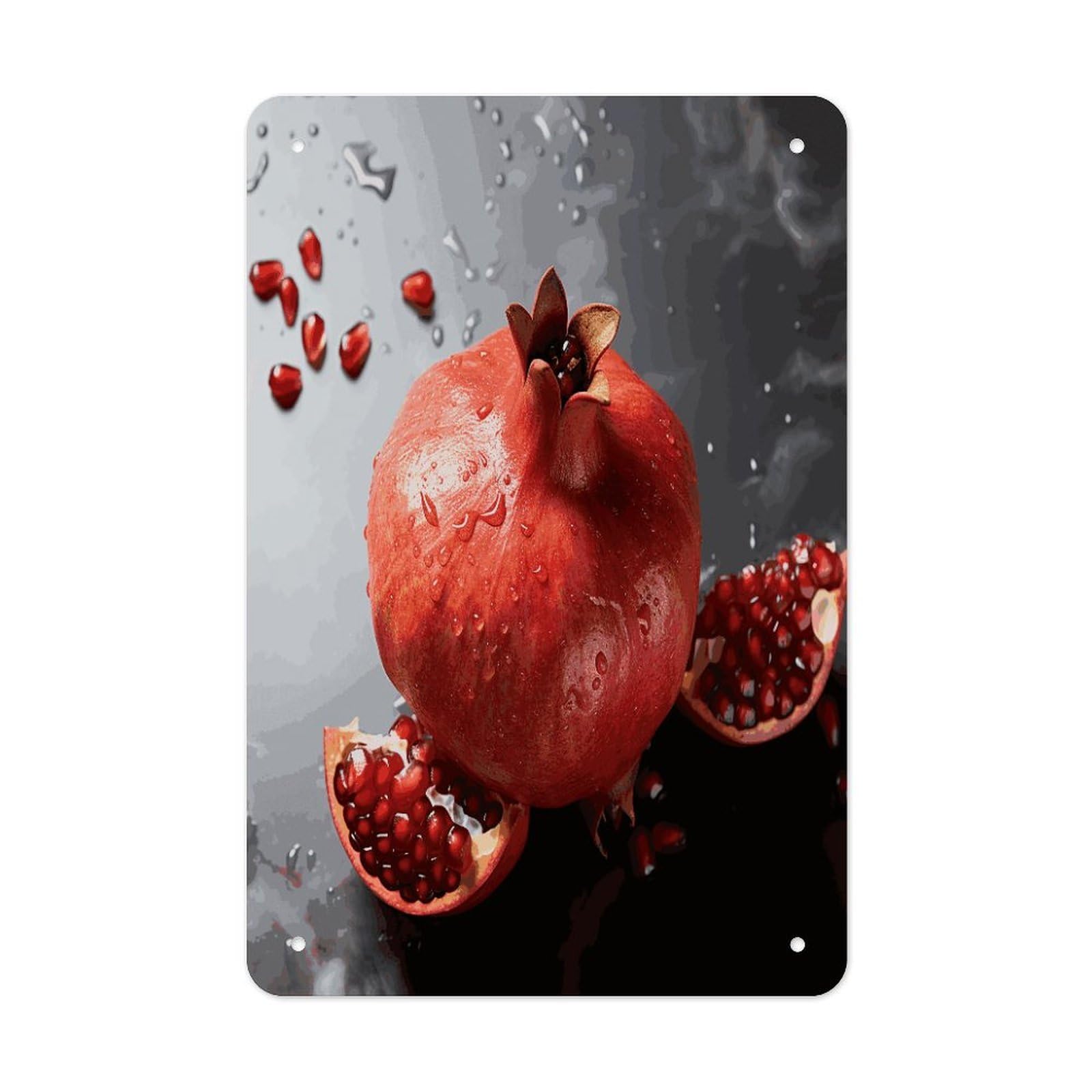 VstaDank Pomegranate Metal Tin Signs Personalized Wall Art Prints Decoration Art Poster Funny Vintage Tin Sign Iron Sheet Painting Metal Signboard Decor Painting for Wall Decor