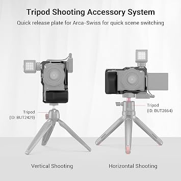 SMALLRIG ZV-E10 Cage with Silicone Handle and Built-in Threaded Holes, Cold Shoe and Quick Release Plate for Sony ZV-E10