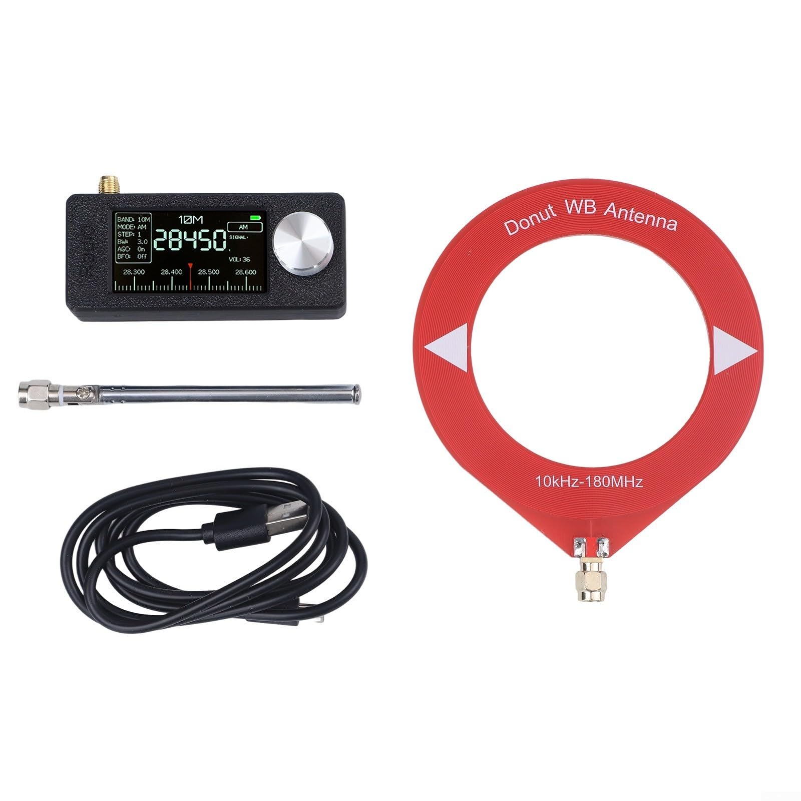 Radio portátil SI4732, mini bolsillo con pantalla IPS a color de alta definición, receptor de radio de banda completa, radio digital digital AM FM LSB USB (C)