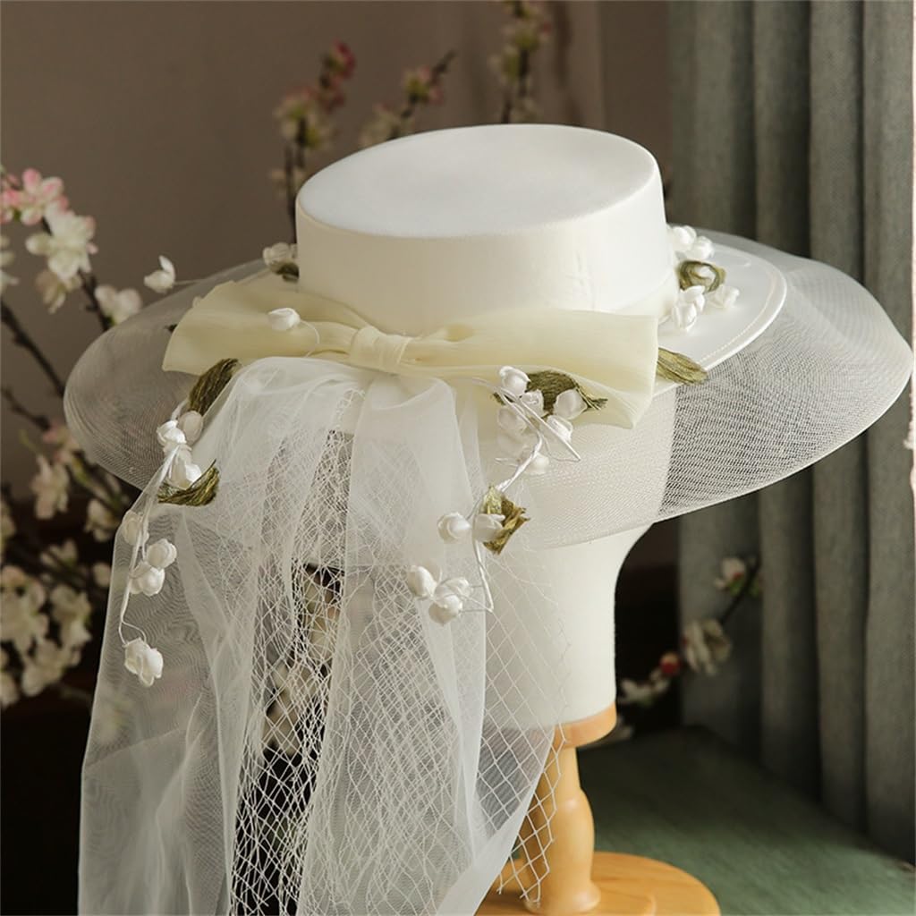 Beautiful Satin Mesh Vintage Hat Headwear