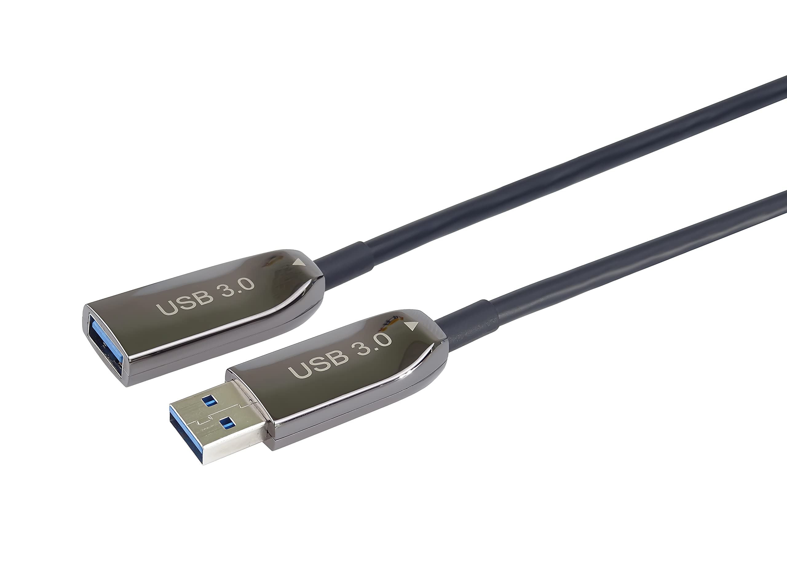 PremiumCord Cavo di Prolunga USB 3.2 Ottico 15m (AOC), Cavo In Fibra Ottica, SuperSpeed Trasferimento Dati Fino a 5 Gbit/s, 3.2 Gen 1, Non compatibile USB 2.0, Femmina A Maschio, Nero, Lunghezza 15m