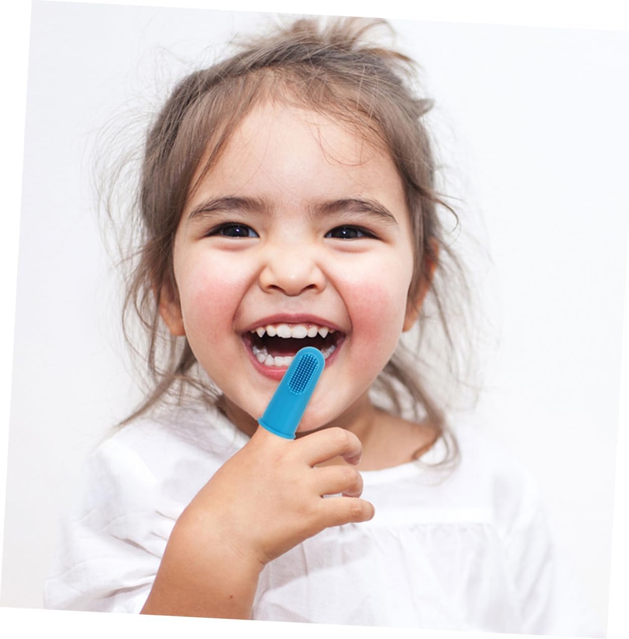 SECFOU 12Pcs Silicone Finger Toothbrush Soft Oral Care Brush for Newborns Easy to Teeth Cleaning with Comfortable Design and Bright Colors