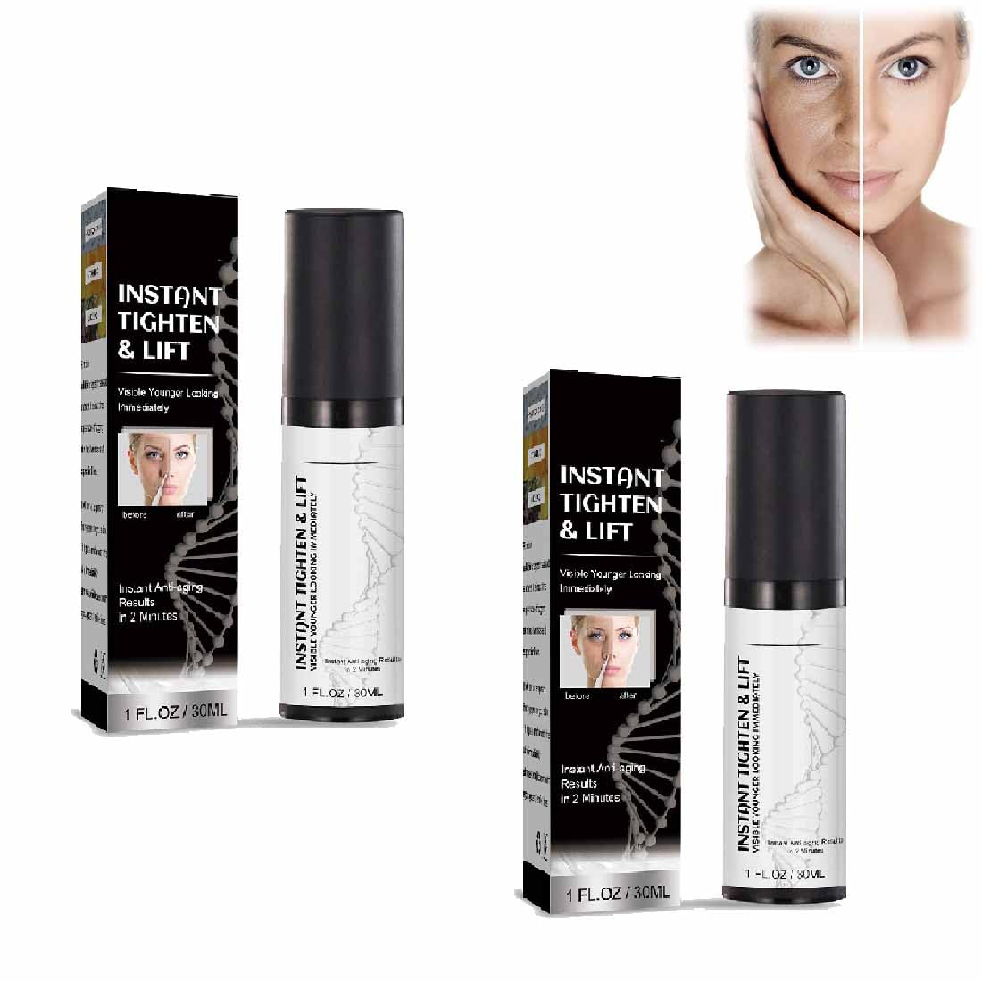 2pcs Instant Face Lift Cream,Face Tightener,Neck Eye Tightening Lifting Serum,Skin Firming,Anti Aging in 2 Minutes Smooth Appearance of Wrinkles Loose Sagging Puffiness Fine,Appearance of Loos