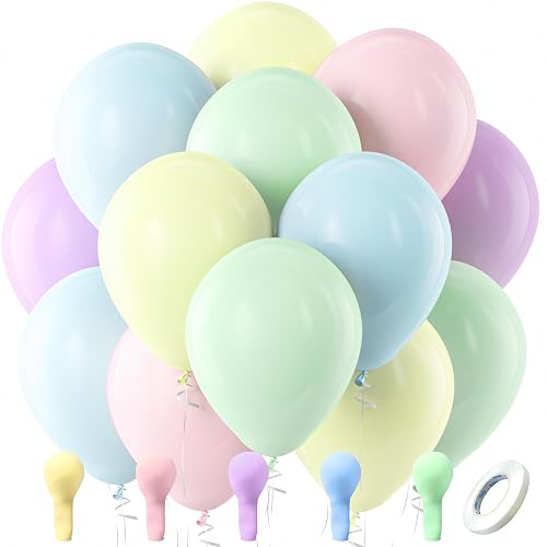 Bezente Pastel Balloons Latex Party Balloons, 100 Pack 12 inch