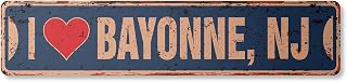 I Love Bayonne New Jersey Vintage Plastic Street Sign nj City State us Wall Road décor Gift | Indoor/Outdoor | 18" Wide