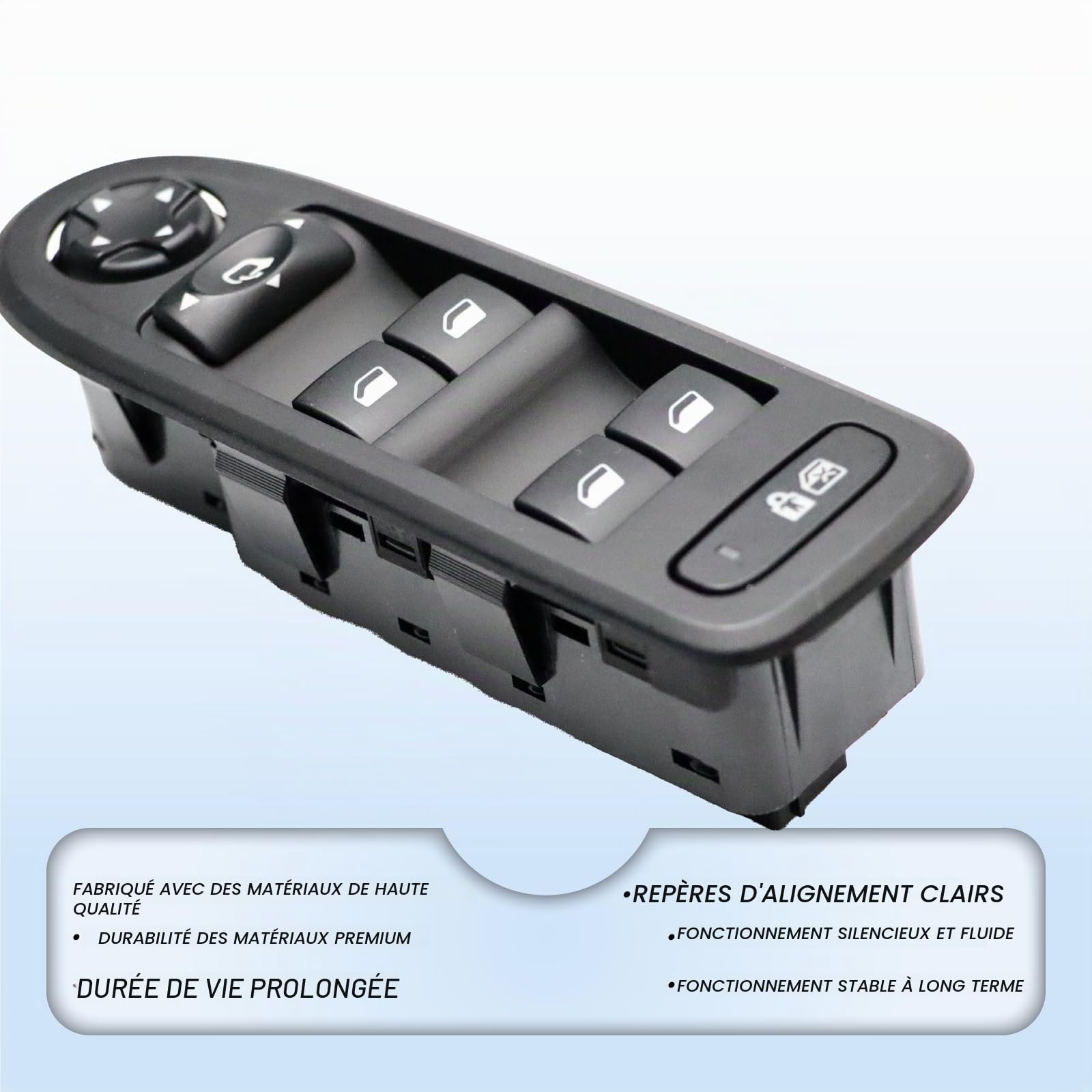 32 Broches Interrupteur Commande Vitre Électrique de Lève-Vitre 96644917XT pour 308 508 C5 Bouton Fenêtre 96631328XT avec Fonction Rabattement Rétroviseur