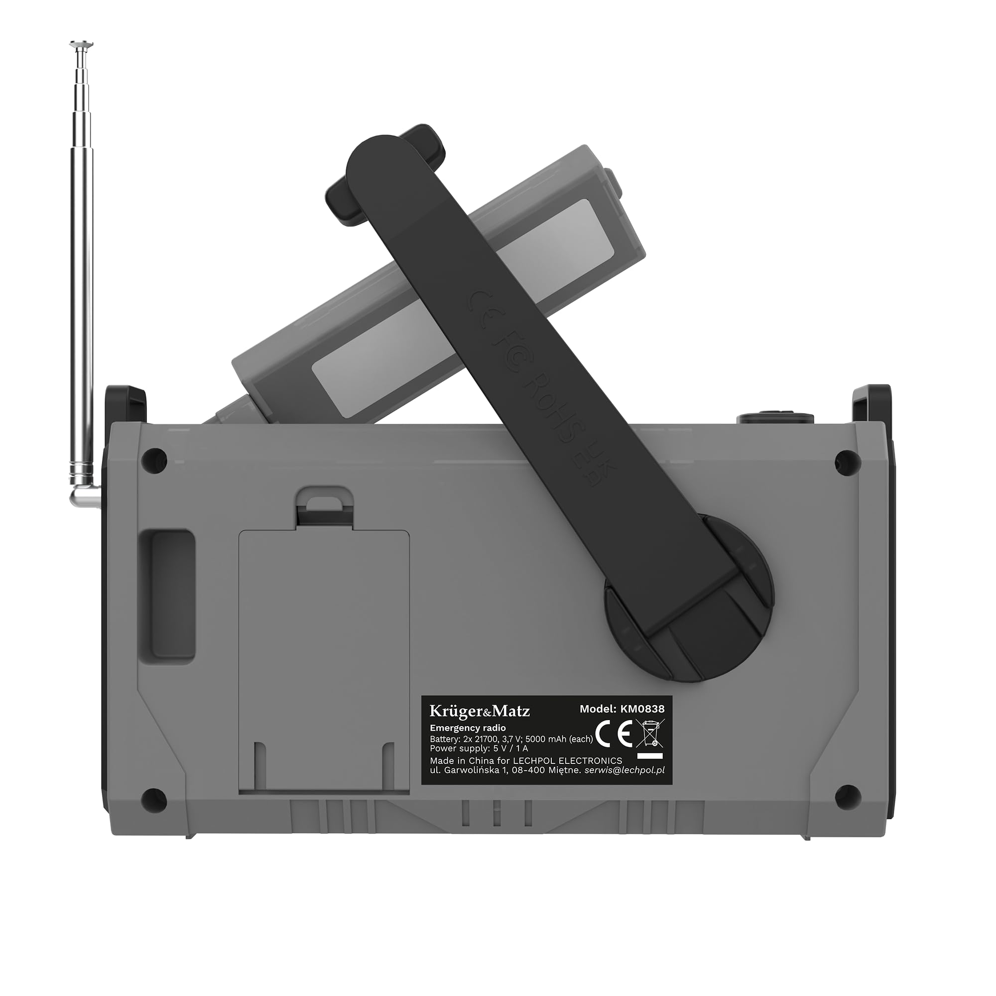 Radio solarne przenośne SOS powerbank 10000mAh latarka dynamo Kruger&Matz