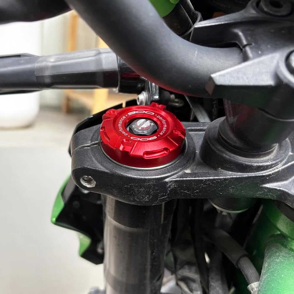 Per Z900 Z900RS Z 900 SE RS 2017-2024 2025 2026 Accessori Moto Anteriore Ammortizzante Cappuccio Tre Stelle Colonna Copertura Trim Alluminio (Rosso)
