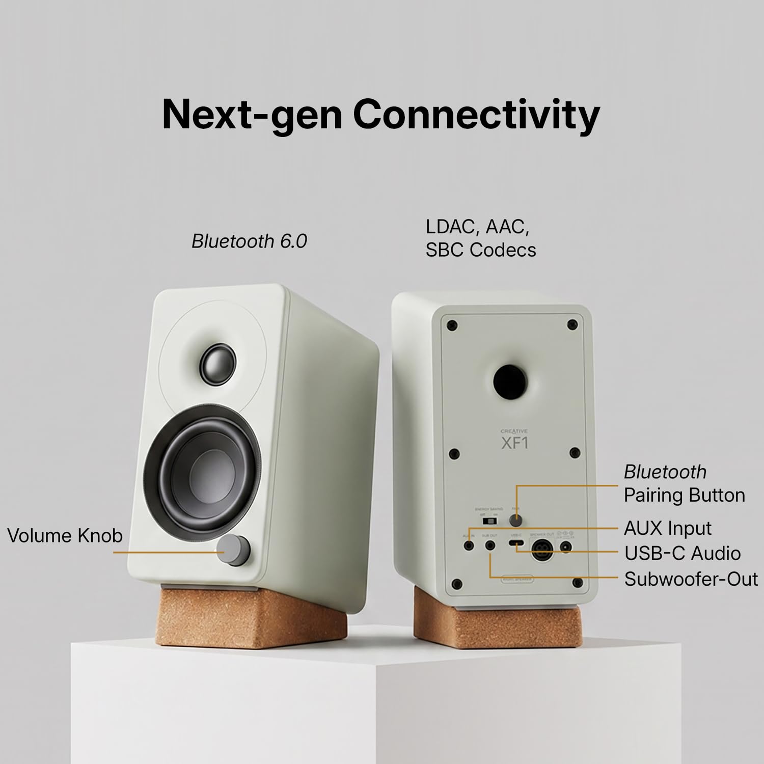 CREATIVE XF1 Altoparlanti PC, Bluetooth 6.0, 72 W RMS, audio Hi-Res | Altoparlanti PC, compatti, uscita sub, EQ parametrico, modalità desktop