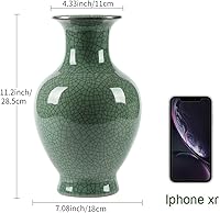 Vista 6 de Jarrón de Arte Cerámico Chino Hecho a Mano de Porcelana Antigua con Esmalte de Grieta de Hielo Grande Botella de Flores de Porcelana China