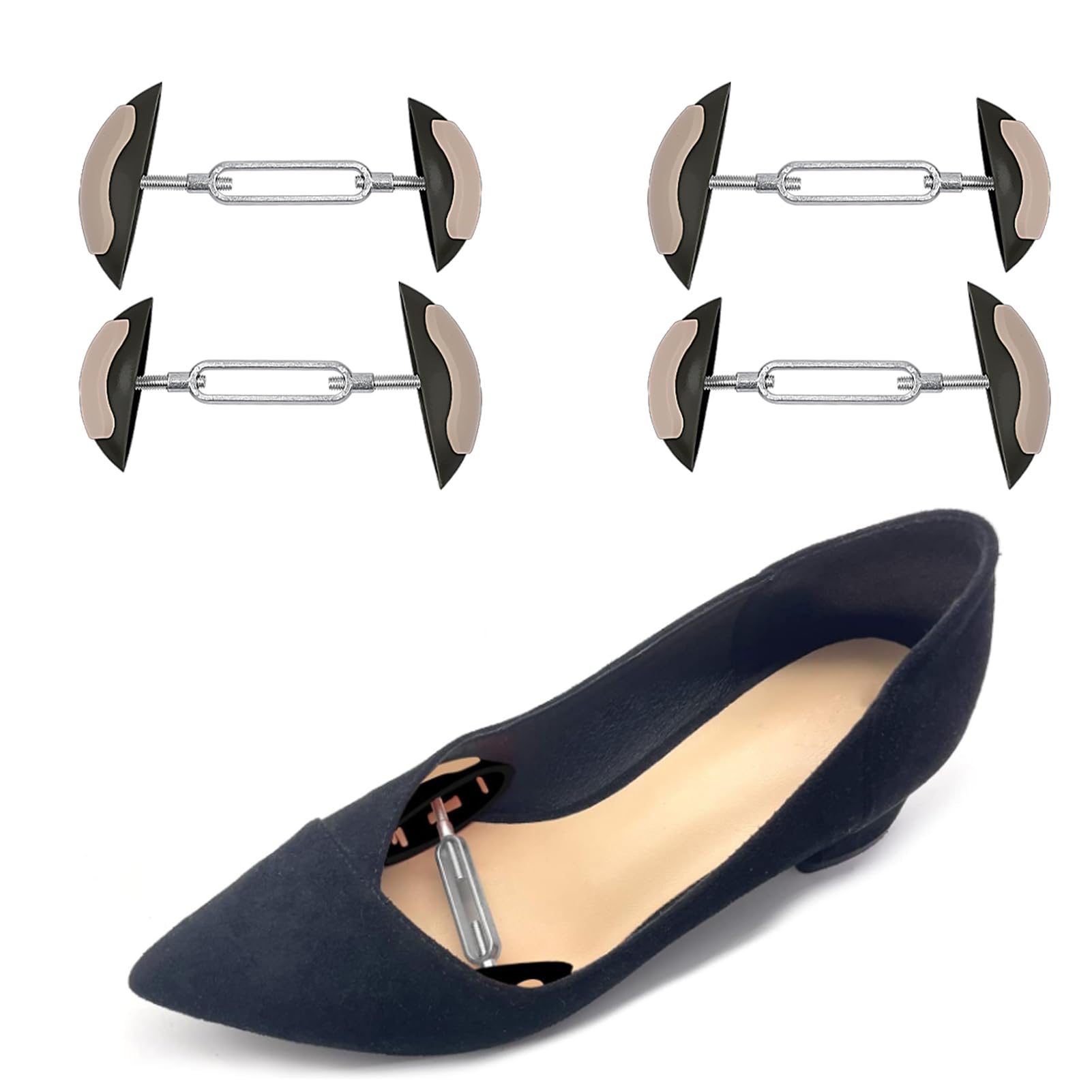 Beauenty2 Pair Shoe Stretchers Width Extender Adjustable Plastic