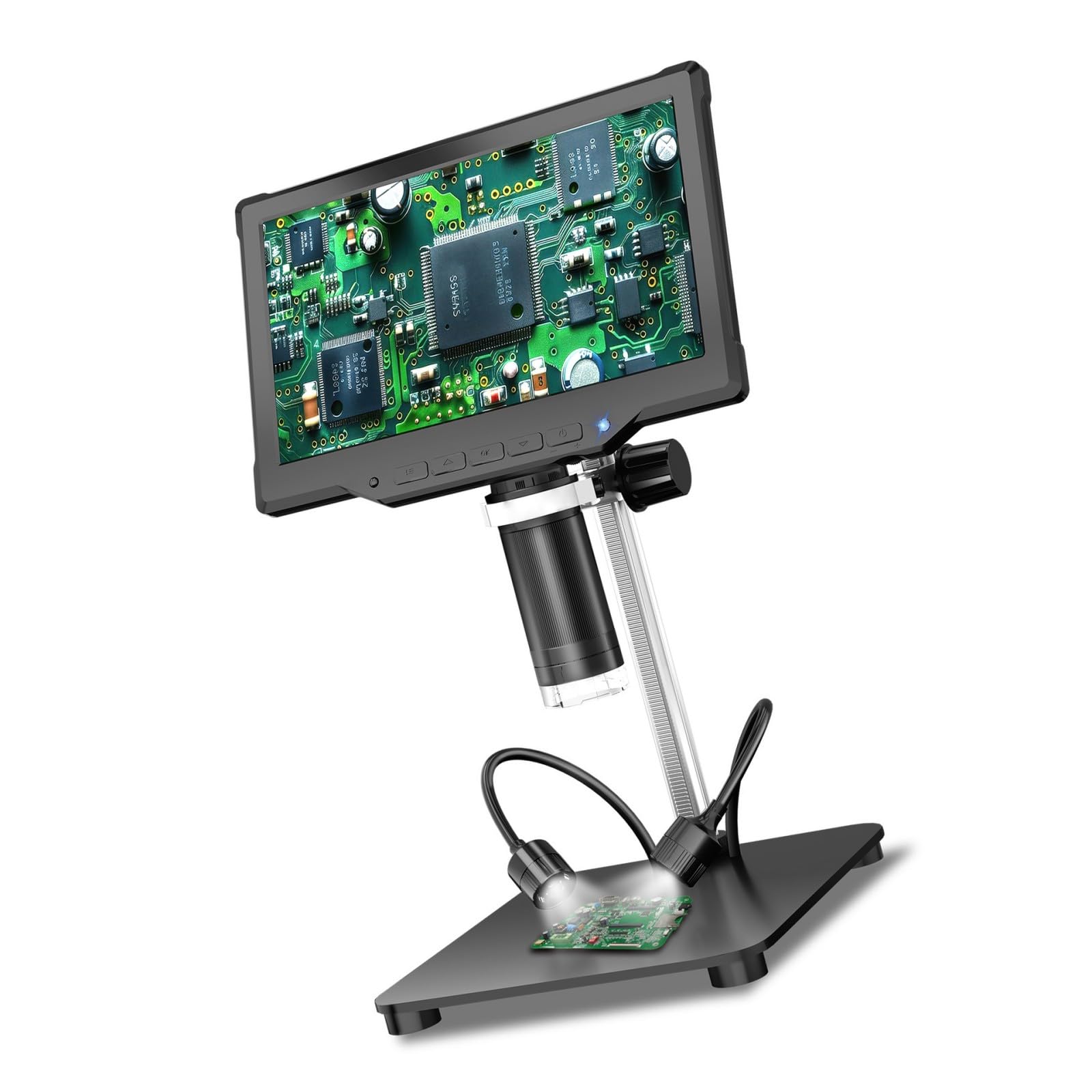 Microscopio digitale con display da 10,1 pollici ad alta definizione per immagini nitide ad ampio raggio e illuminazione integrata microscopio USB