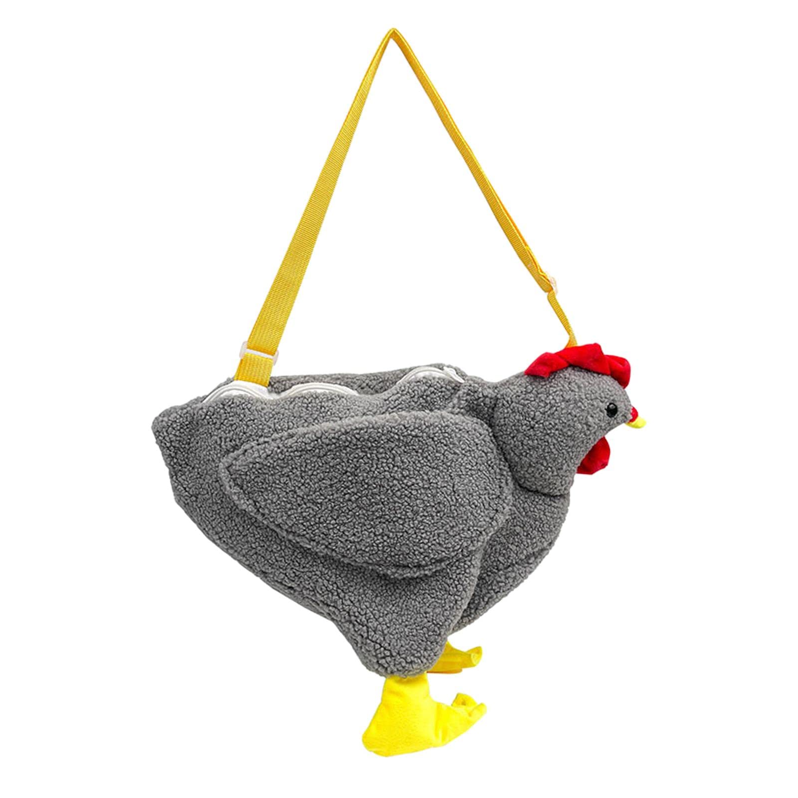 TOOYFUL Chicken Bag Children Girls Animal Style Ladies Vintage Handbags Cartoon Chicken Plush Handbag Girlfriend Wife, Grey