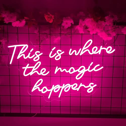 Miniatura 9 de This is Where the Magic Happens - Letreros de neón grandes de 23 pulgadas para decoración de pared letreros de luz LED de neón para despedida de