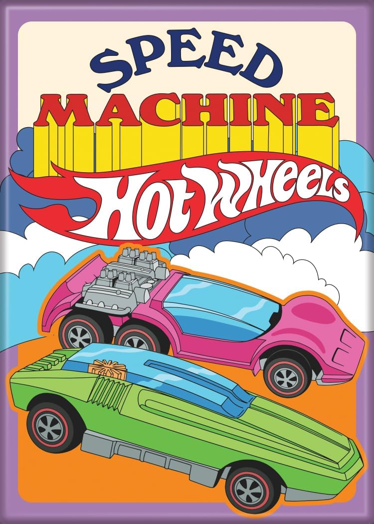 Ata Boy Hot Wheels Speed Machine 2.5" X 3.5" Magnet for Lockers and Refrigerators