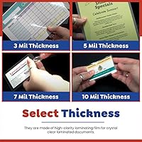 Vista 6 de TruLam Bolsas de laminación – Marcador tamaño mediano – 2-1/2 pulgadas x 7-3/4 pulgadas – 3 mil de grosor – 100 por caja – Compatible con la mayoría