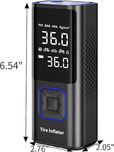 Miniatura 8 de Inflador de neumáticos inalámbrico Compresor de aire portátil - Bomba de aire de 150 PSI con función de apagado automático para neumáticos de