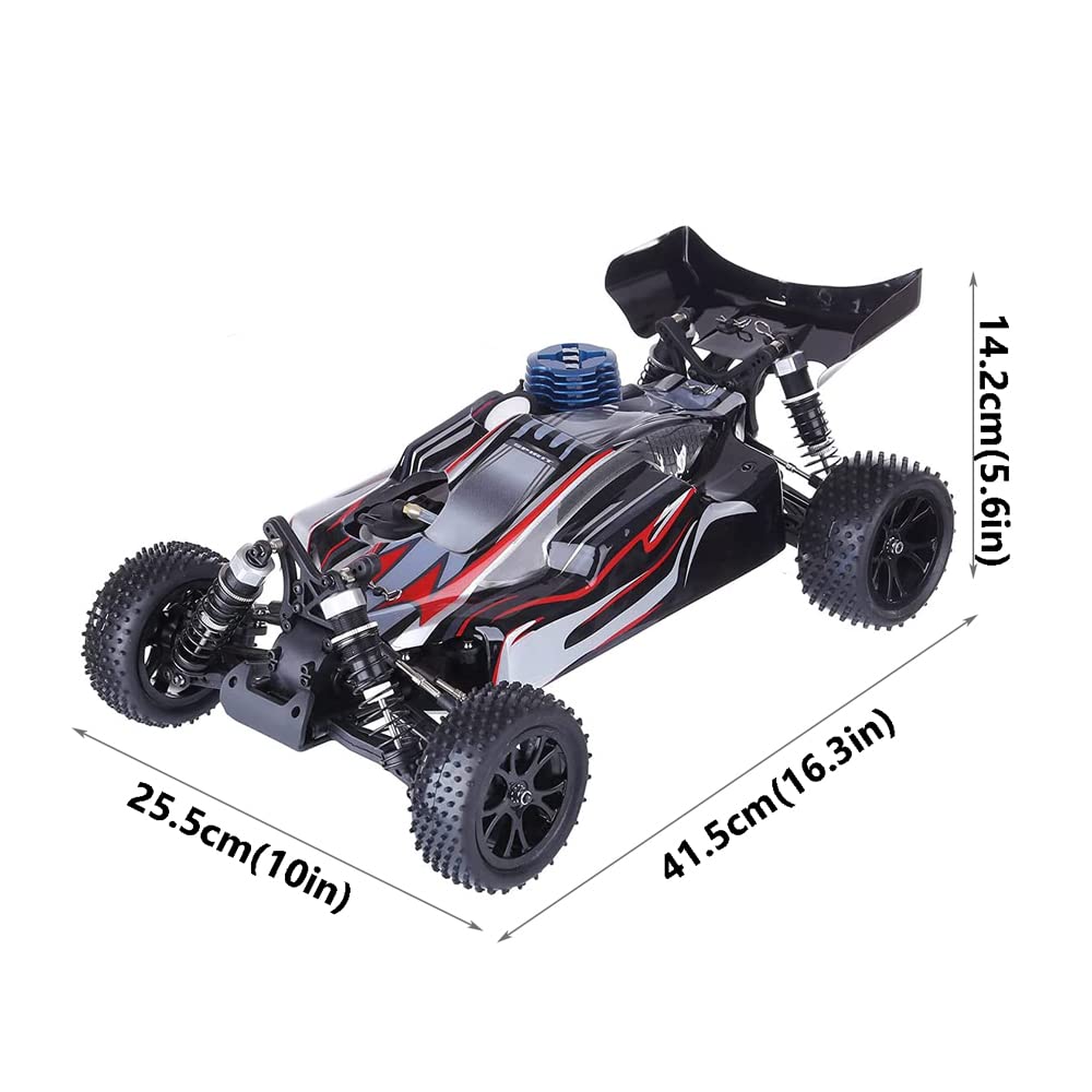 RC Truck 4WD 60KM/U High Speed Offroad Pojazd terenowy z silnikiem Nitro, 2.4G zdalnie sterowany samochód wspinaczkowy dla dorosłych, zbiornik paliwa 80cc o dużej pojemności, 2 biegi, RT