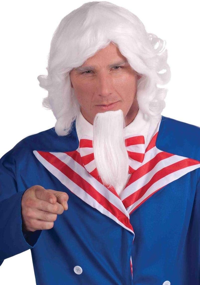 Rubie's Forum Novelties Uncle Sam Wig and Beard Set, White, One size
