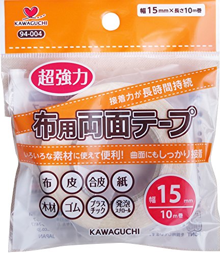 KAWAGUCHI(カワグチ) 布用両面テープ 透明 幅15mm 10m巻 94-004