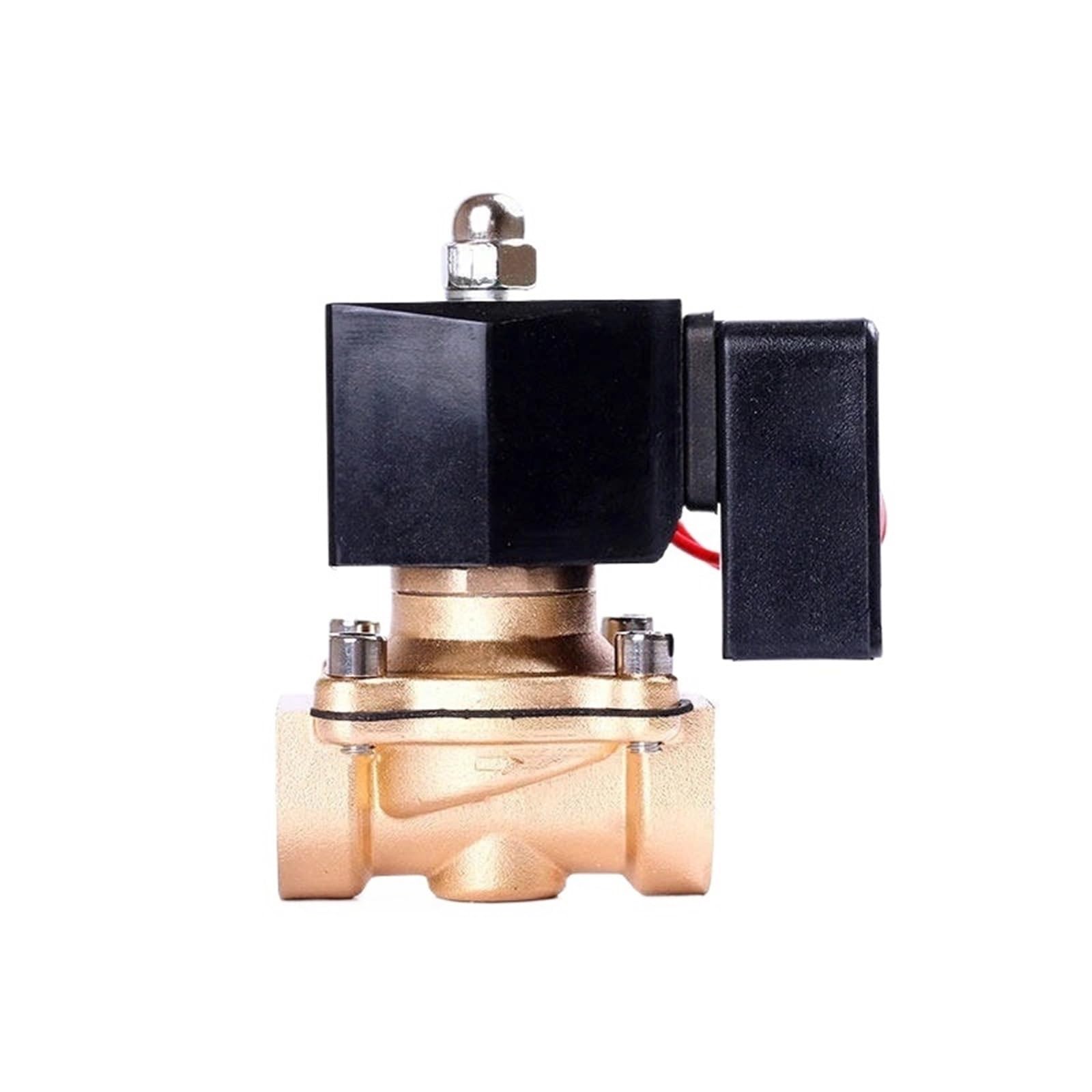 UWUKCJOKQ 1/2" 1/4" Normally Closed Brass 24VDC 12VDC 110VAC 220v Non Hot Solenoid Valve For 24 hours Working(220VAC,1.25 Inch)
