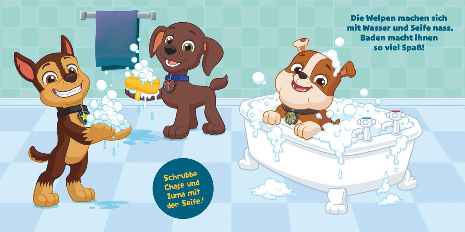 PAW Patrol Pappbilderbuch: Ab ins Bett, PAW Patrol!: Interaktive Gutenachtgeschichte für Kinder ab 3 Jahren | Mit Marshall, Rubble, Chase, Rocky und Skye