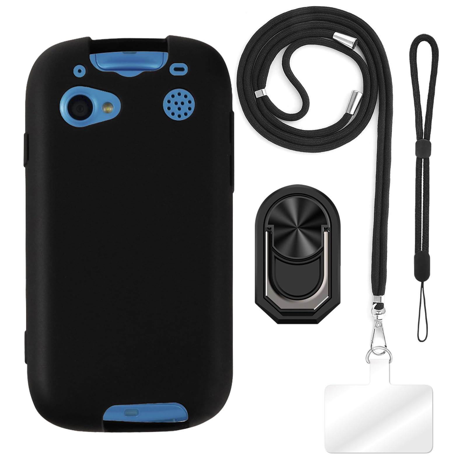 ESACMOTCase Designed for Kids Fion 2 901SI + Adjustable Crossbody & Neck Lanyards, Soft Wrist Strap and Mecha Style Finger Ring Holder with Kickstand