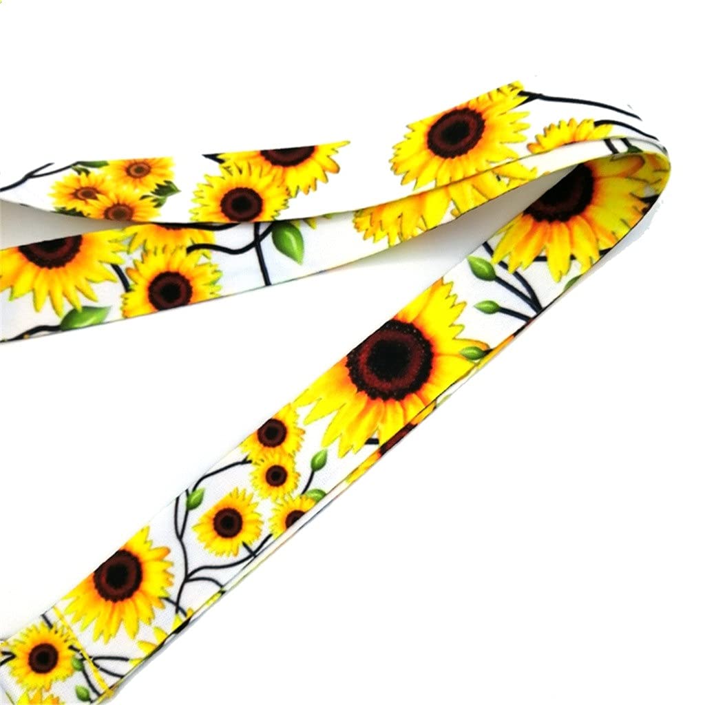 Słoneczniki Kwiaty Sztuka Smycz Uchwyt na identyfikator Smycze do kart identyfikacyjnych Lina do telefonu komórkowego/smycz na klucze Paski na szyję Brelok (żółty 2,5 cm * 45 cm)