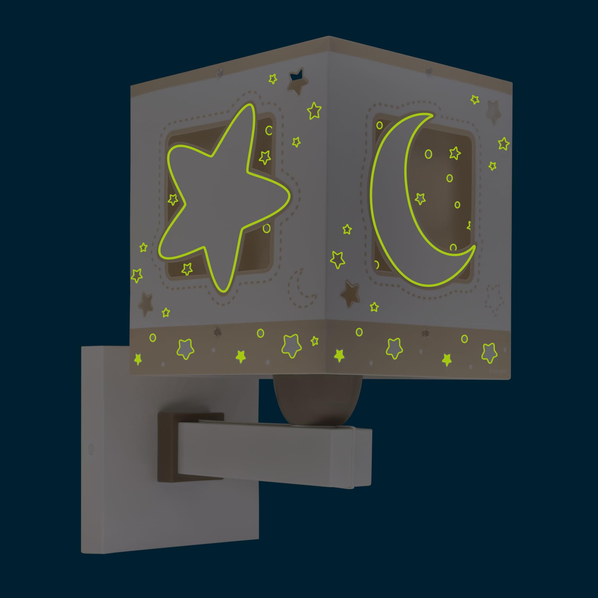Dalber Applique murale enfant Moonlight lune et étoiles Beige, 63239B, E27