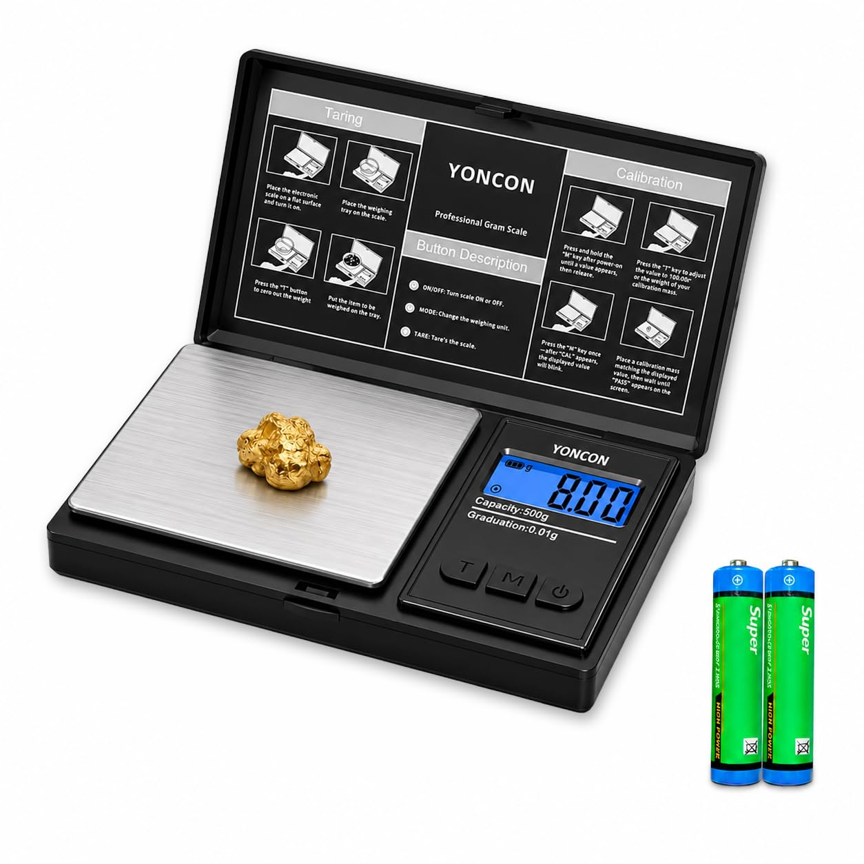 Bilancia tascabile digitale 500g x 0.01g