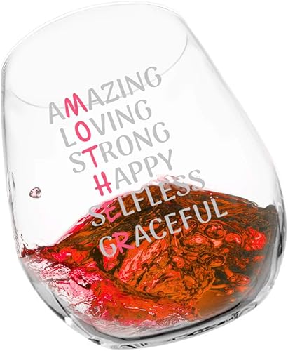 Miniatura 5 de Copa de vino para madre con palabras cariñosas y cariñosas, regalo de copa de vino para la mejor mamá, regalo para el día de la madre, divertido