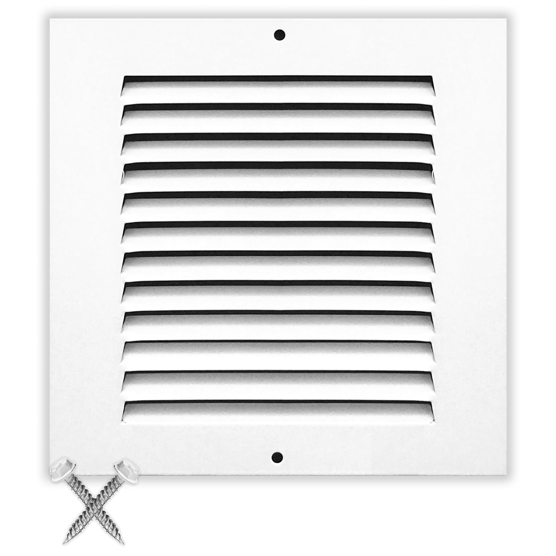 14'' x 8'' [Duct Opening] Flat Stamped Steel Return Air Grille by - Sidewall and Ceiling - HVAC Premium Vent Duct Cover - White [Overall Dimensions: 15.75''w X 9.75''h] — view 48
