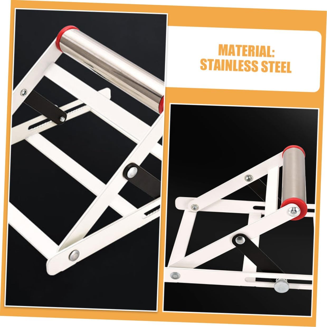 Adjustable Cutting Machine Support Frame with Anti-slip Teeth Metal Stand Portable Material Holder for Workshop and Outdoor Cutting Tasks