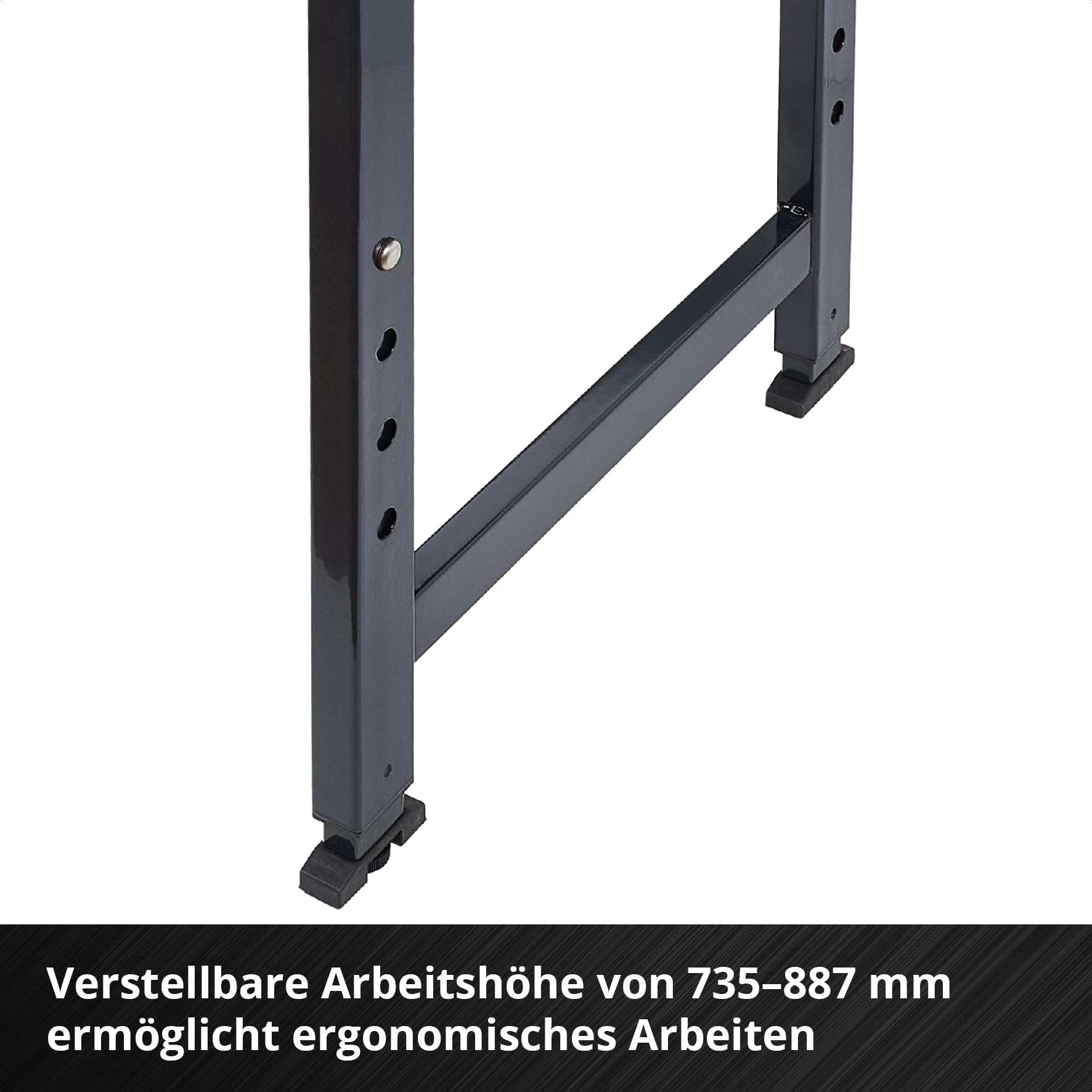 kwb Werktisch faltbar (847 x 600 x 900 mm, höhenverstellbar 735–887 mm, 150 kg Tragkraft, MDF-Arbeitsplatte, Aluminiumrahmen, Faltbare Beine, Tragegriff, 2 seitliche Haken)