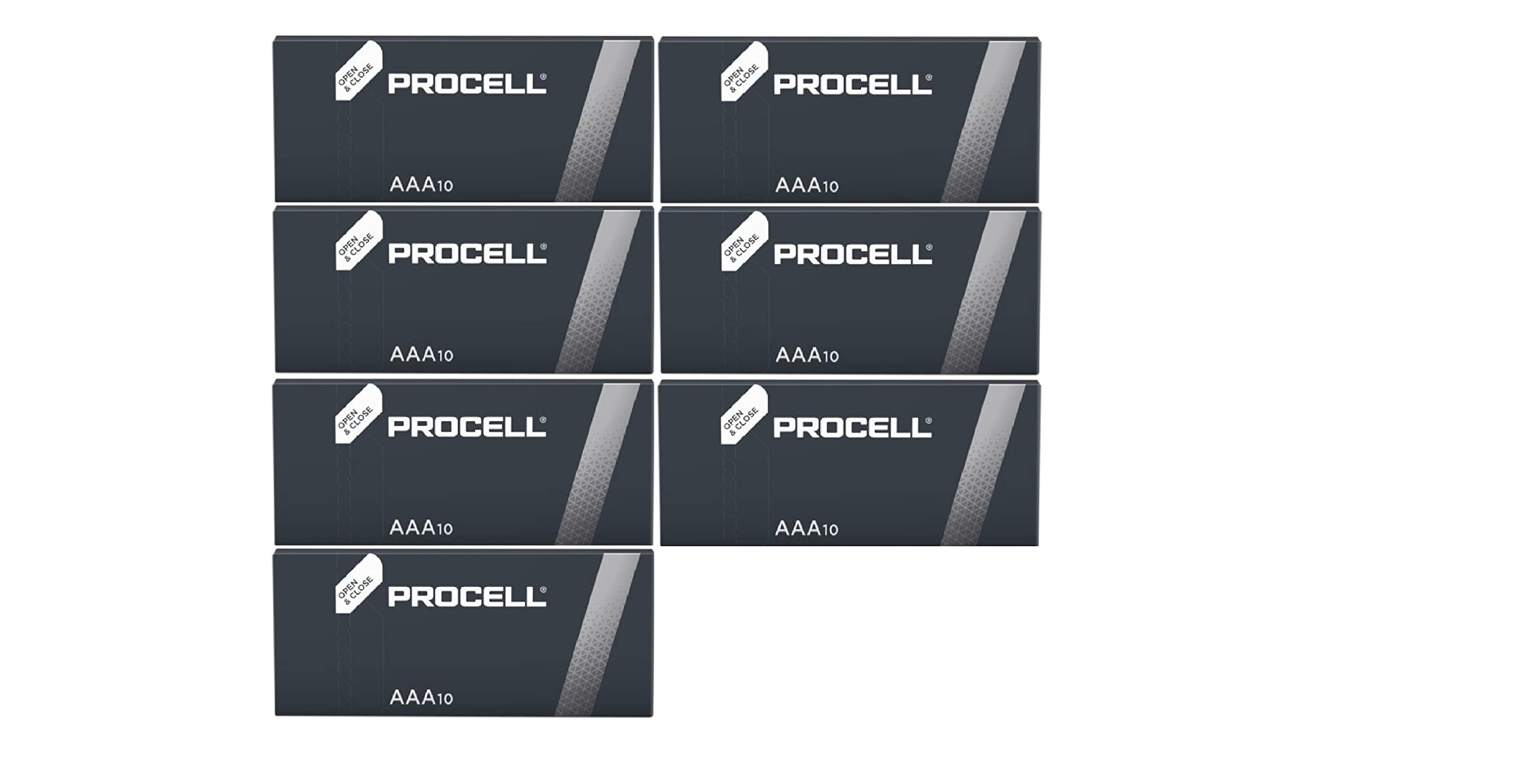 70 x Mini stylet Duracell Procell AAA Alcaline (7 ampoules de 10 batteries)