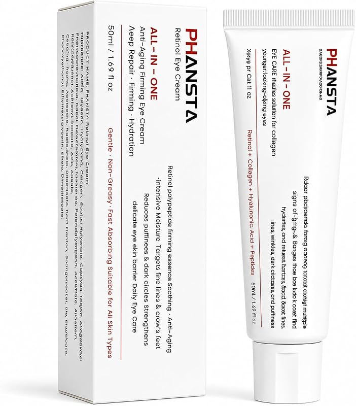 Creme noturno facial PHANSTA com retinol, retinal, colágeno, ácido hialurônico e peptídeos