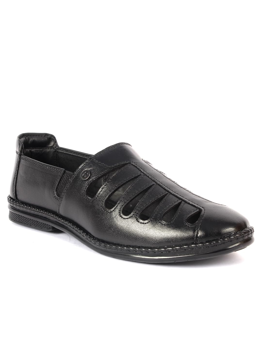 Premium Men’s Genuine Leather Cut-Out Casual Shoes-image-0
