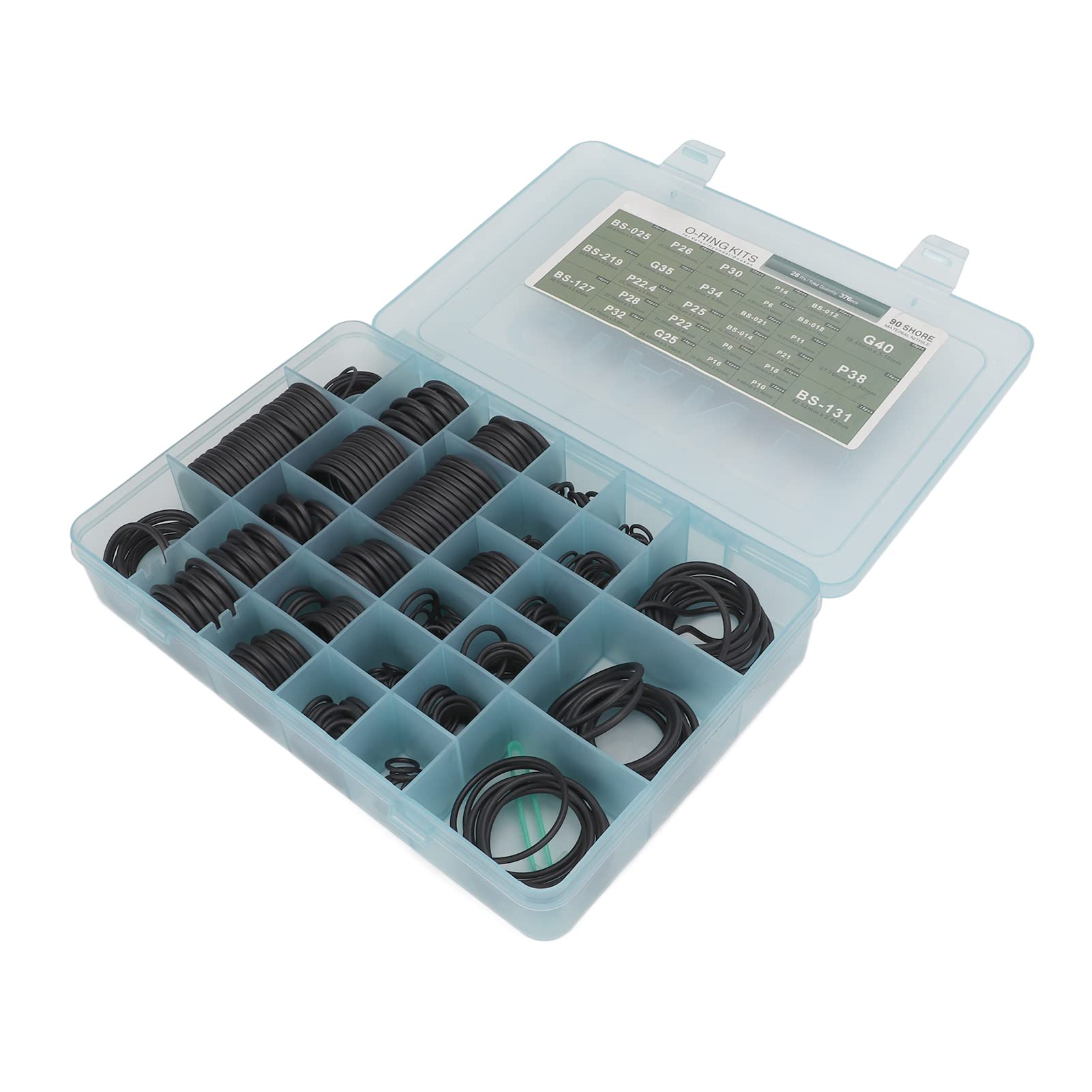 Kit D'assortiment de Joints Toriques en Caoutchouc de Remplacement Durable pour Excavatrice Doosan, Kit de Joints de Système de Climatisation avec 376 Pièces pour les Professionnels de la