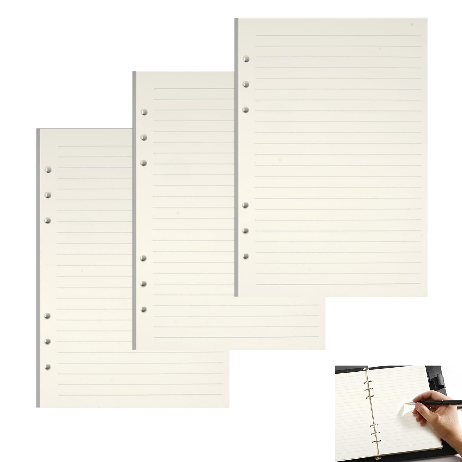 Set Ricarica Carta A5 - 95 Fogli A Righe, Con Buste, Adesivi E Divisori, Per Agenda E Planner - Foto 6