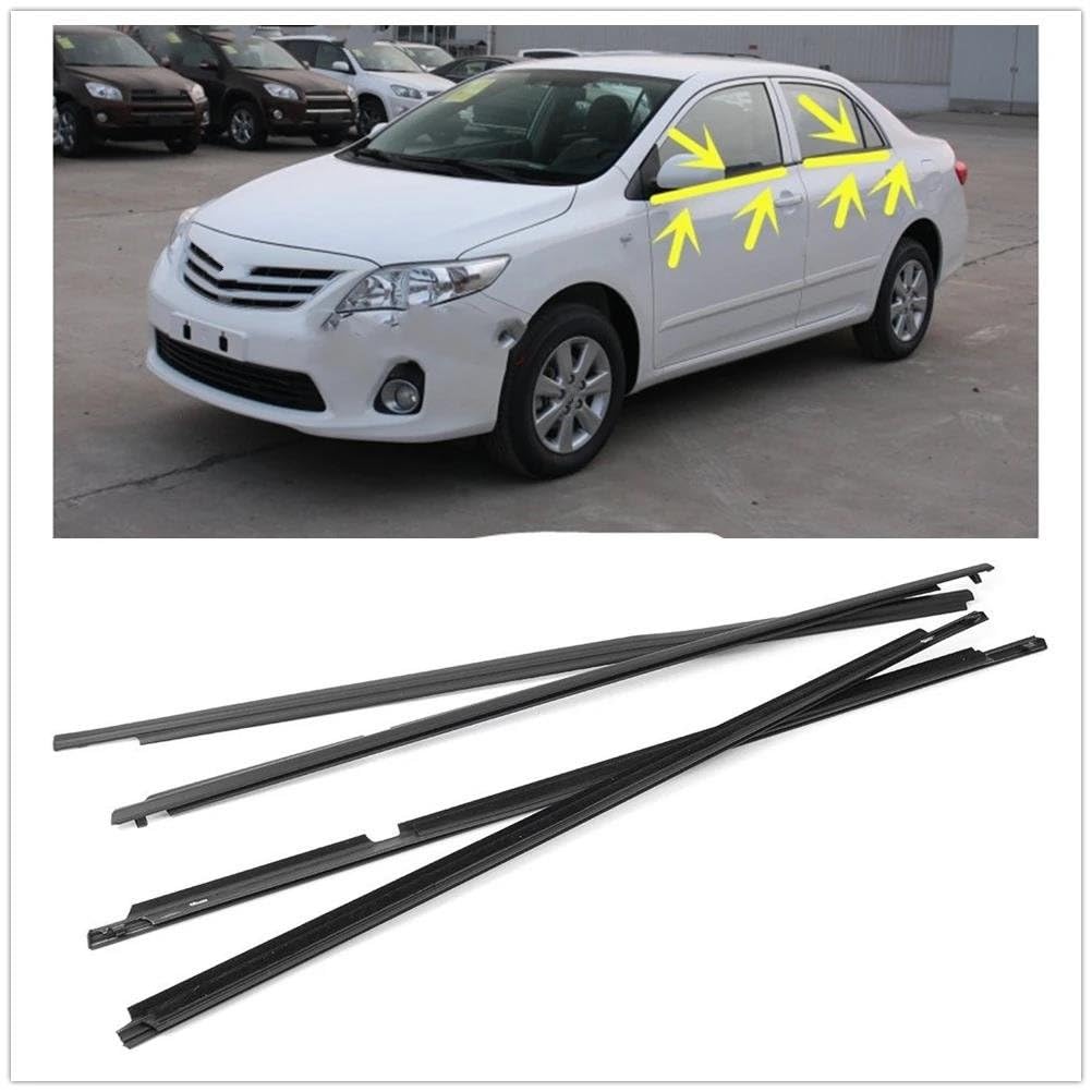 Listwy ochronne drzwi, listwa uszczelniająca do okien, czarna uszczelka drzwi, ochrona uszczelki do Toyota Corolla 2009, 2010, 2011, 2012, (chrom)