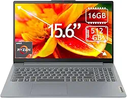 Lenovo Laptop IdeaPad Slim 3 de 15,6 polegadas Full HD com tela sensível ao toque – AMD Ryzen 7 5825U, 16 GB de memória, SSD de 512 GB, cinza ártico