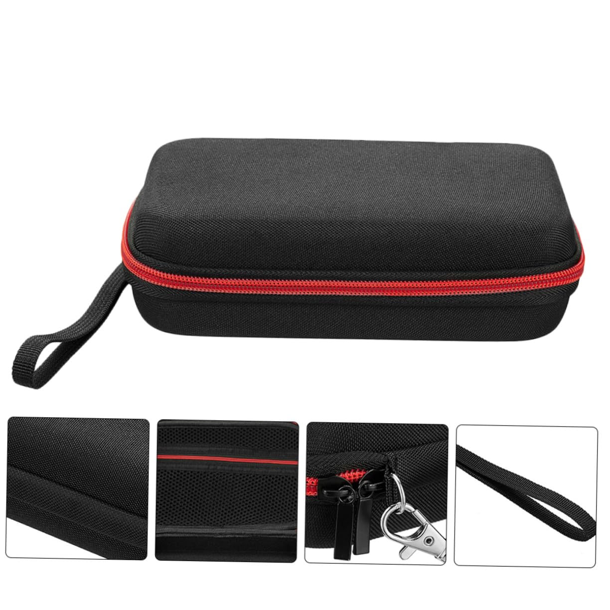 Estuche Protector de Eva para Termómetro Digital de Frente, Rojo, Portátil Prueba de Golpes, con Cordón para Guardar y Proteger