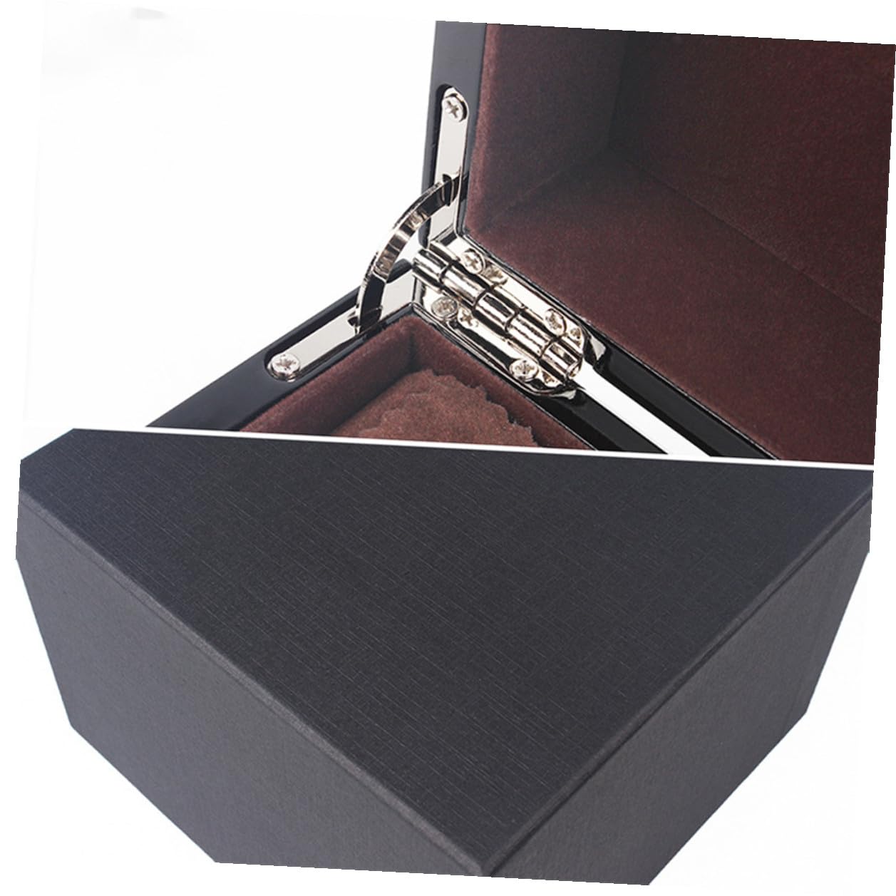 Caja de Madera para Relojes Negra, Vitrina de Escritorio Elegante