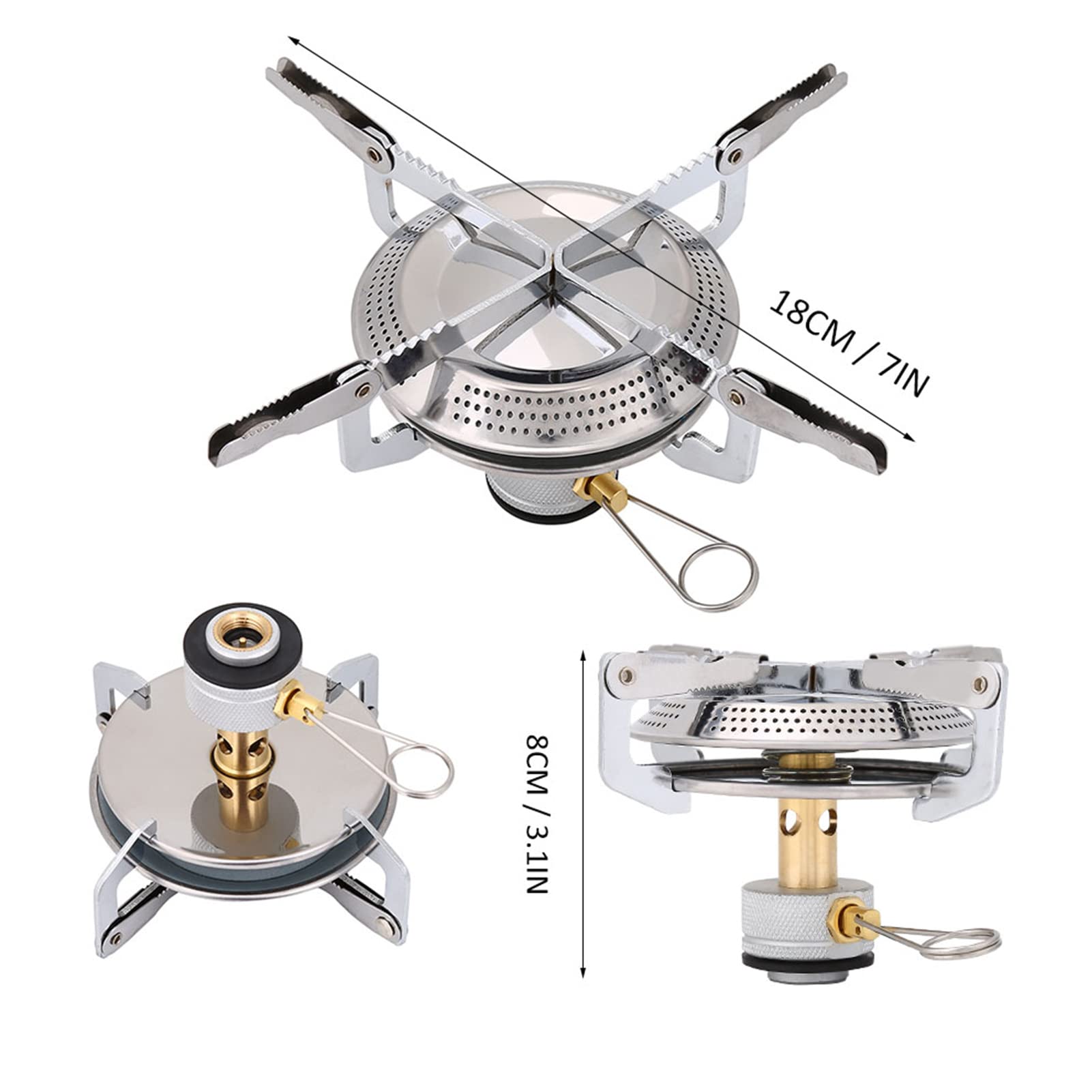 Portable Camping Stove, 249 gram Stable Support Picnic Gas Cooking Backpacking Stove Specialized Windproof Canister Stove for Hiking, Camping, BBQ