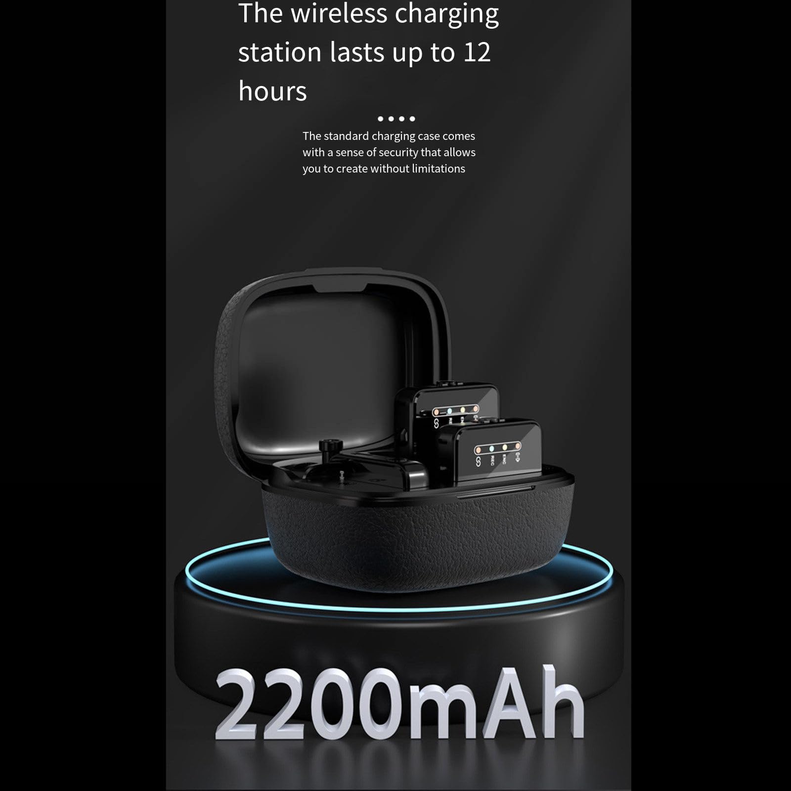 Microfono lavalier wireless, radio per cellulare e memoria integrata per microfono, apri il coperchio e registra audio trasmesso in diretta all'aperto