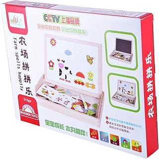 العاب واحجيات مغناطيسية - فارم سبيلز هابيلي من موانزي LWMWZ-2016، خشب، أبيض