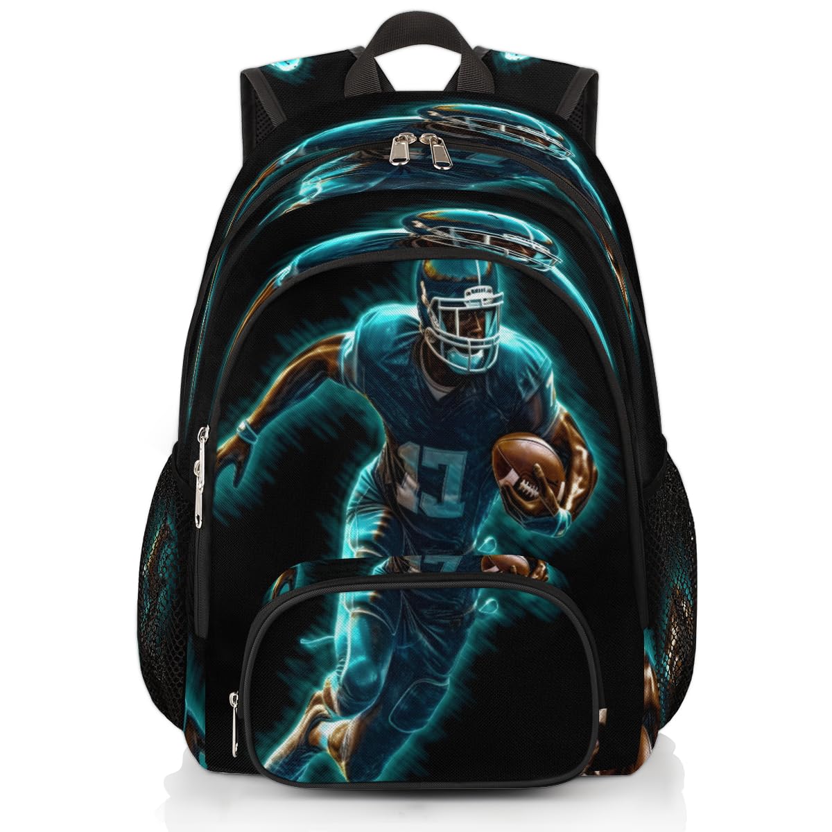TropicalLife Plecak piłkarski 3D, wielofunkcyjny plecak dla dzieci, dziewcząt, chłopców, mężczyzn, kobiet, unisex, 18,4 l, plecak szkolny, torba na książki, na co dzień, na laptopa, torba na co dzień,