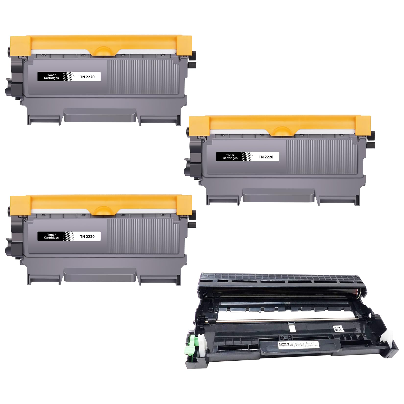 Yowell 3X TN2220 toner i 1 x DR2200 bęben kompatybilny z Brother TN2220 TN-2010 DR2200 Drum Unit do MFC 7360N HL-2130 DCP-7055 DCP-7055W HL-2250DN MFC-7460DN