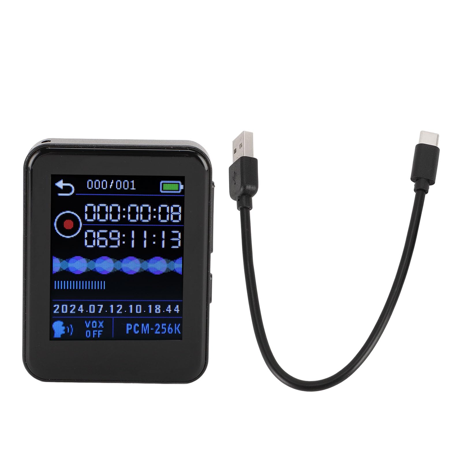 Acouto Grabadora de Voz Reducción de Ruido Activada por Voz Reproductor de MP3 Temporizado HD Apagado Dispositivo de Grabación de con Guardado Automático para Uso Diario Diseño de Grabación de 16 GB